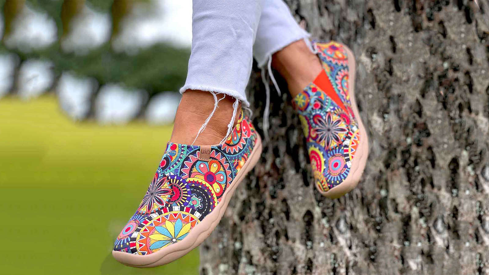 Men's Rainbow Road slip-on canvas shoes – Minty's Design