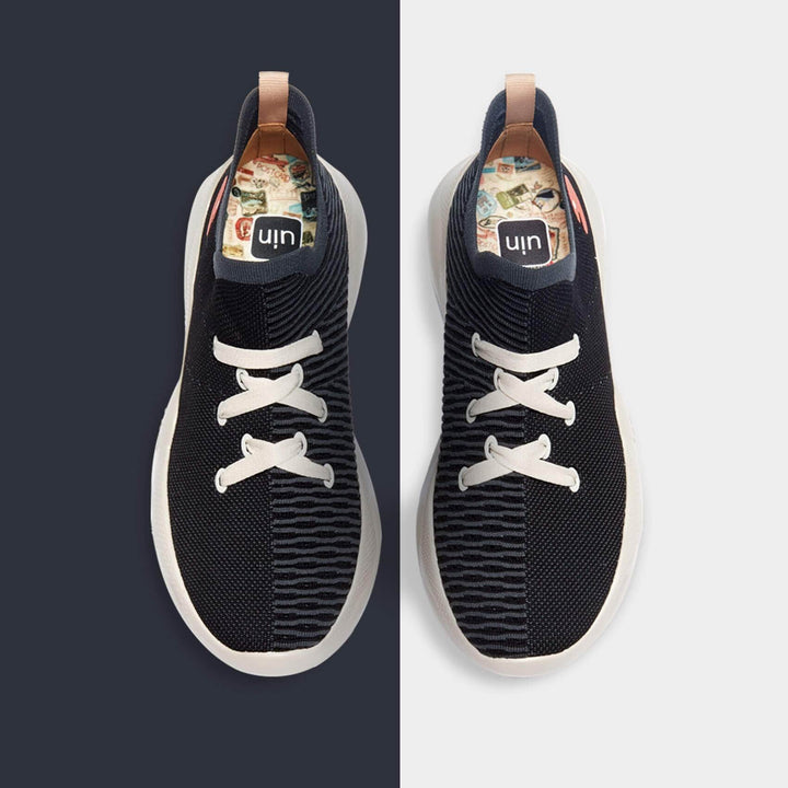 UIN Men Double Black Mijas Men Canvas loafers