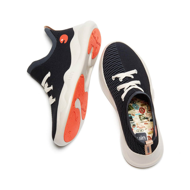 UIN Men Double Black Mijas Men Canvas loafers