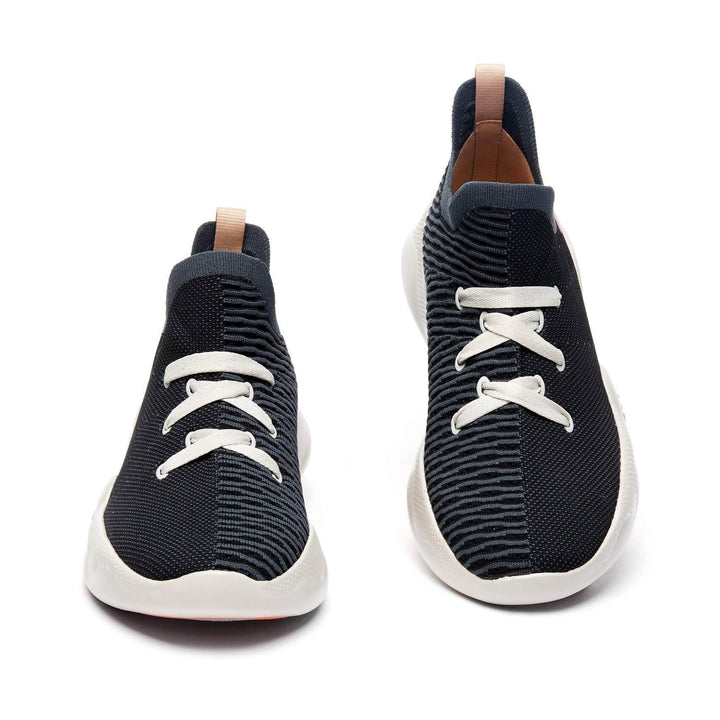 UIN Men Double Black Mijas Men Canvas loafers