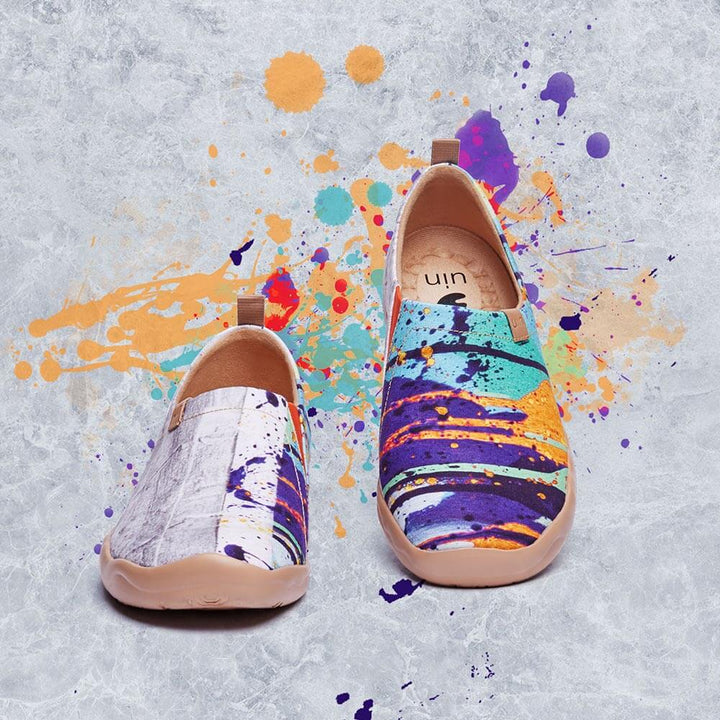 UIN Men Splatter Canvas loafers
