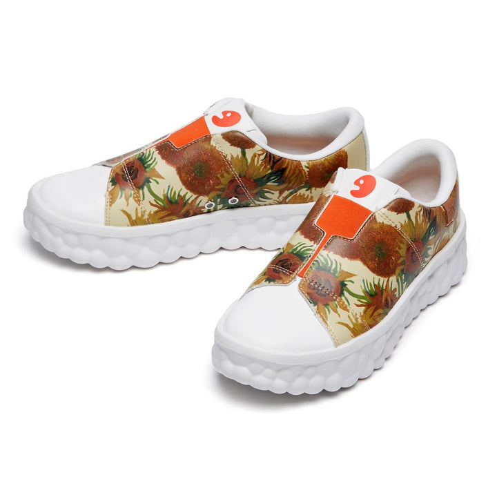 UIN Men Van Gogh Sunflowers Las Ramblas Men Canvas loafers