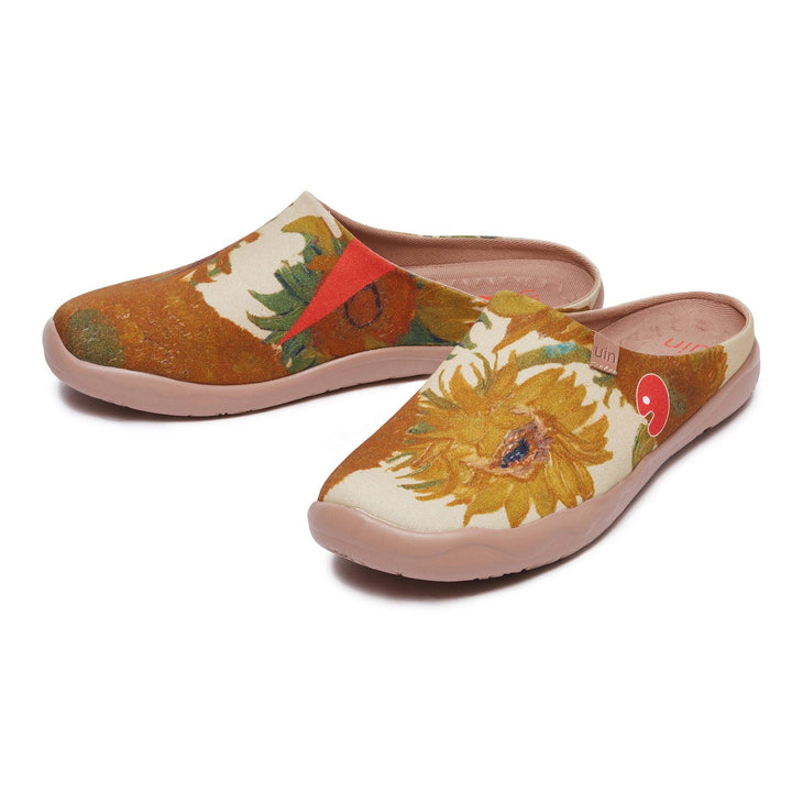 UIN Men Van Gogh Sunflowers Malaga Slipper Men Canvas loafers
