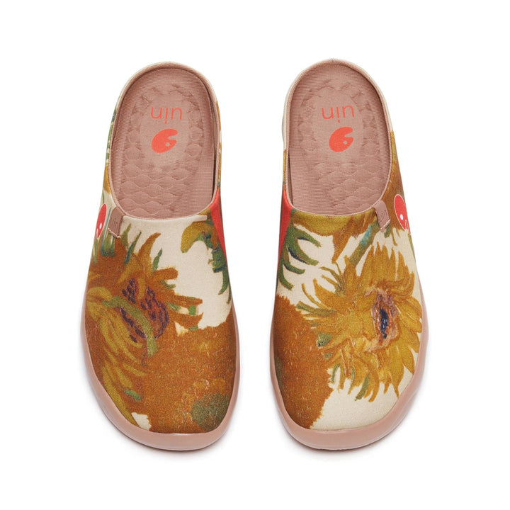 UIN Men Van Gogh Sunflowers Malaga Slipper Men Canvas loafers