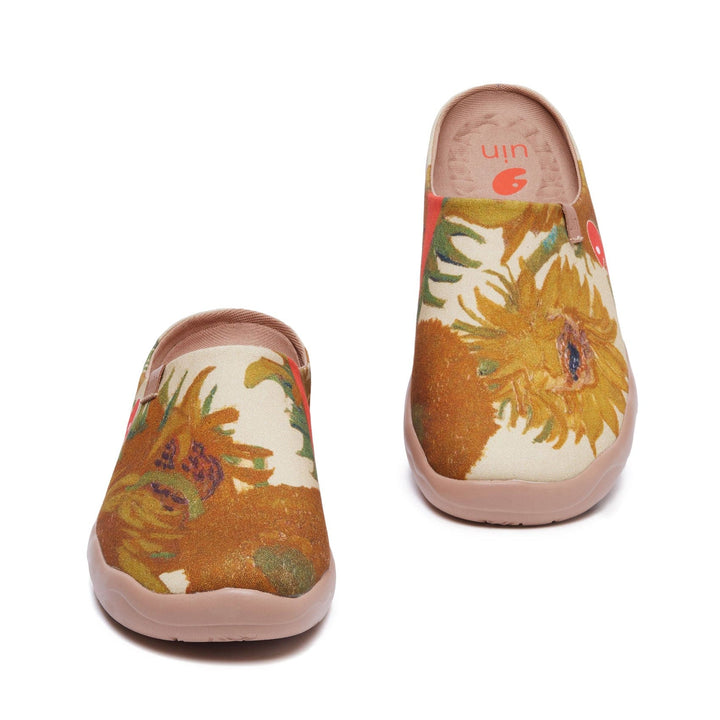 UIN Men Van Gogh Sunflowers Malaga Slipper Men Canvas loafers