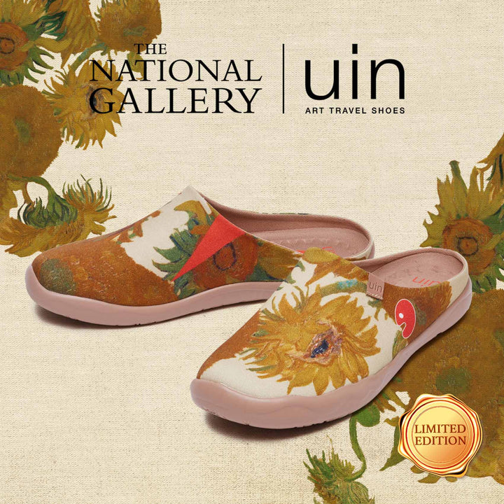 UIN Men Van Gogh Sunflowers Malaga Slipper Men Canvas loafers