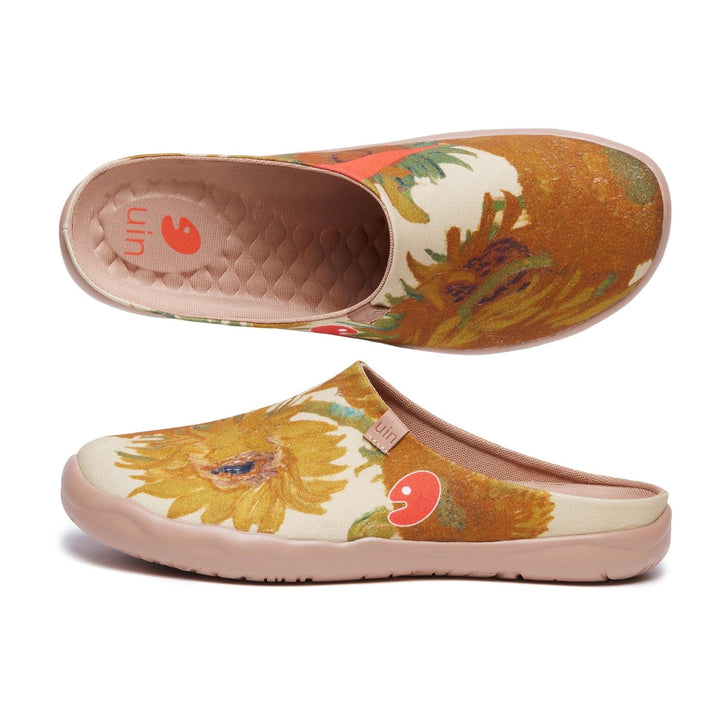 UIN Men Van Gogh Sunflowers Malaga Slipper Men Canvas loafers