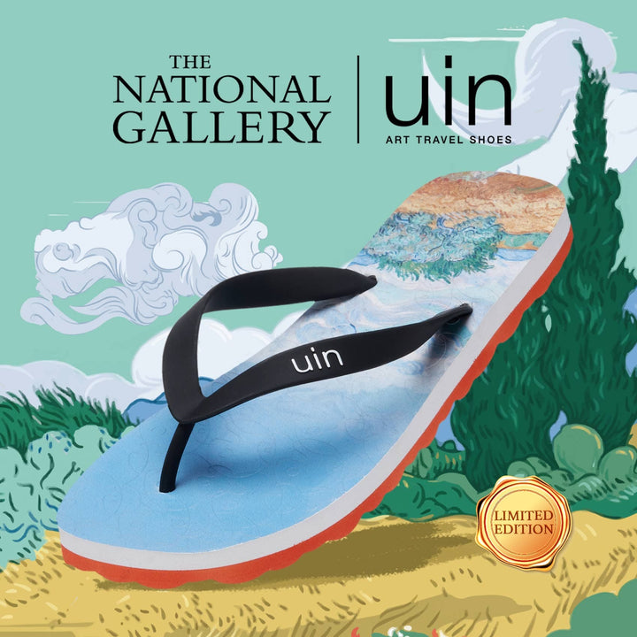 UIN Men Van Gogh Wheatfield with Cypresses Blanes Men Canvas loafers