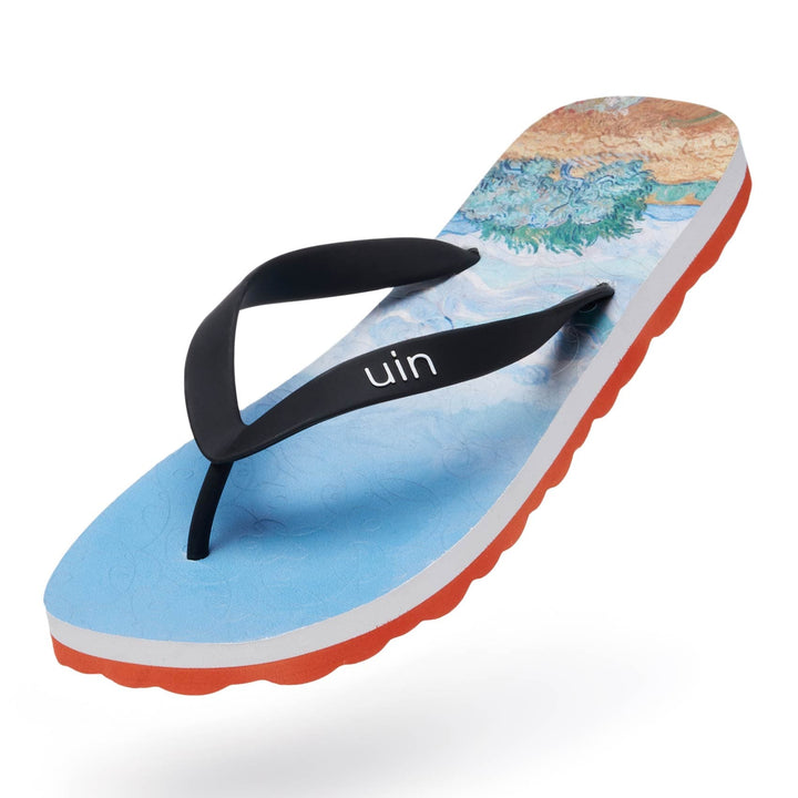 UIN Men Van Gogh Wheatfield with Cypresses Blanes Men Canvas loafers