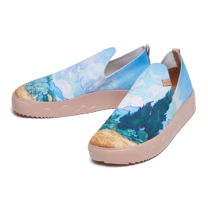 UIN Men Van Gogh Wheatfield with Cypresses Fuerteventura Men Canvas loafers