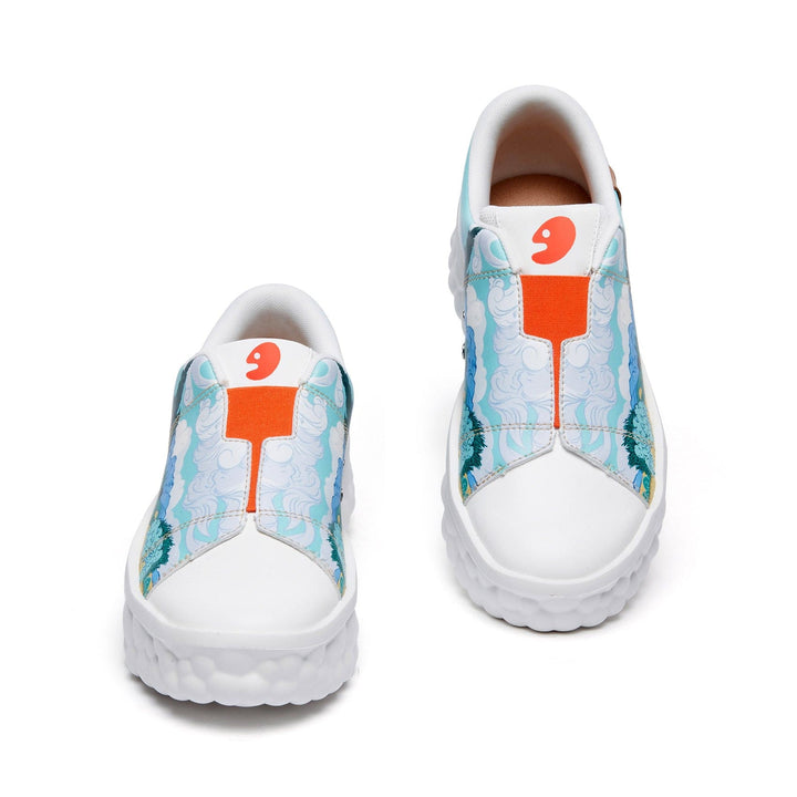 UIN Men Van Gogh Wheatfield with Cypresses Las Ramblas Men Canvas loafers