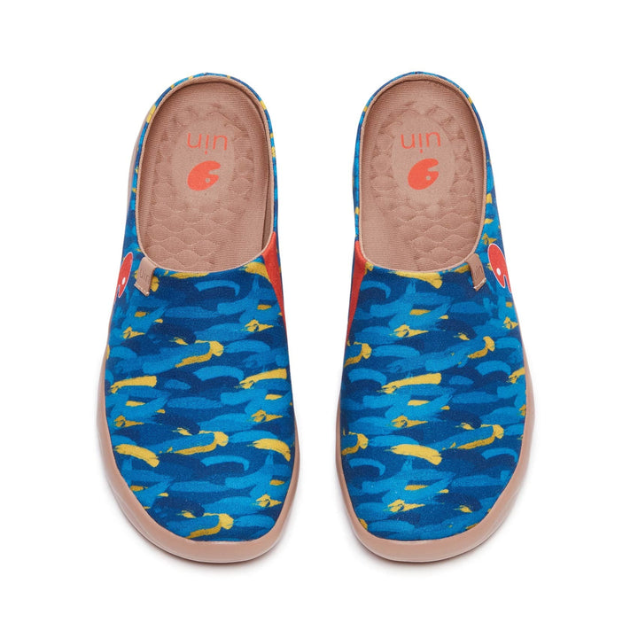 UIN Men Van Gogh Wheatfield with Cypresses V1 Malaga Slipper Men Canvas loafers