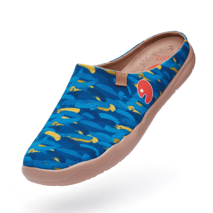 UIN Men Van Gogh Wheatfield with Cypresses V1 Malaga Slipper Men Canvas loafers