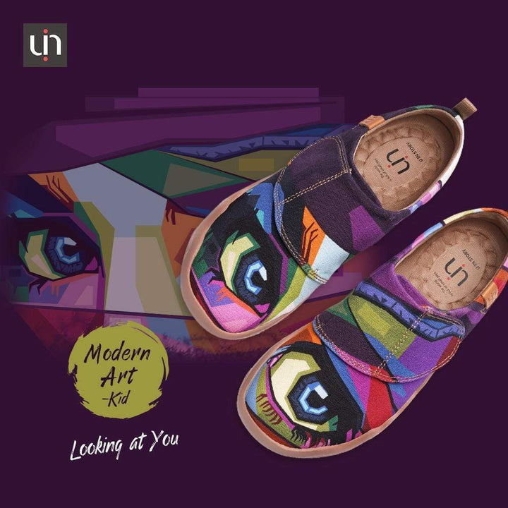 UIN Kid -Looking at You- Modern Art Painted Kids Casual Shoes Canvas loafers
