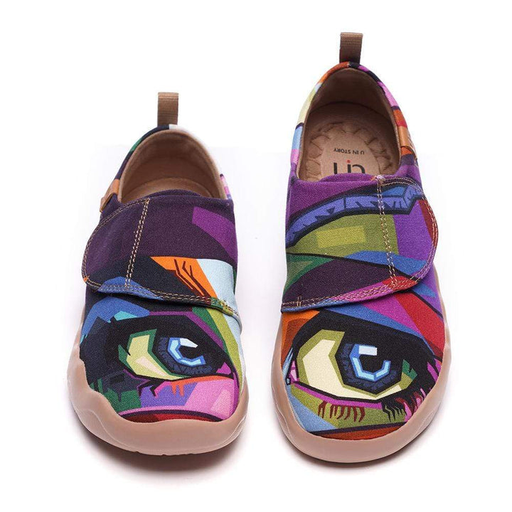 UIN Kid -Looking at You- Modern Art Painted Kids Casual Shoes Canvas loafers