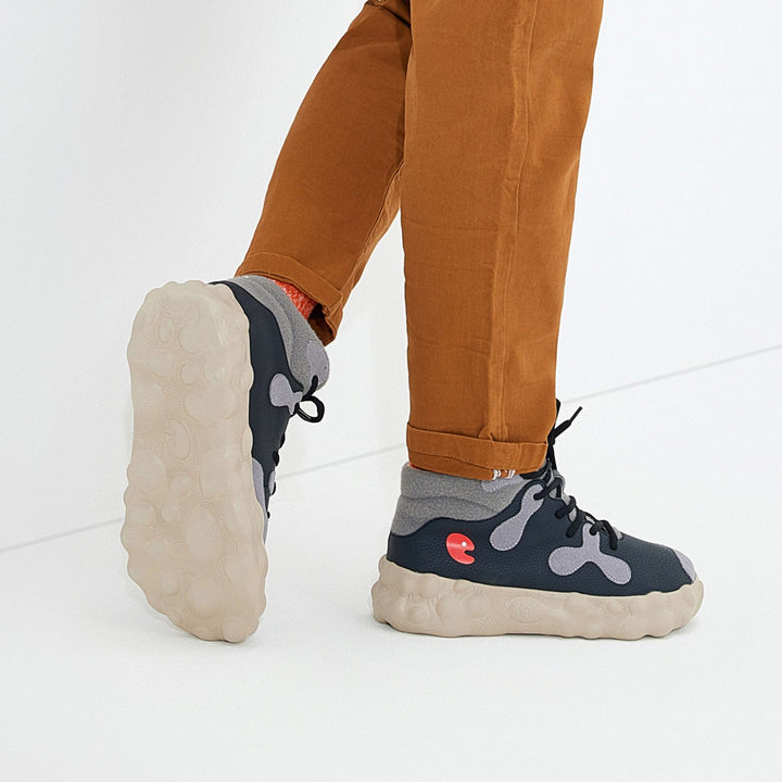 UIN Men Anthracite Figueras III Men Canvas loafers