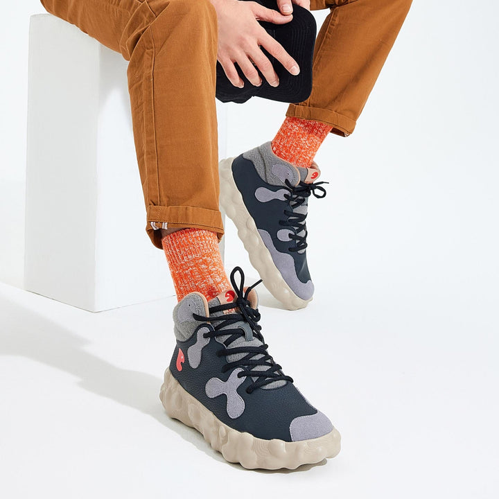 UIN Men Anthracite Figueras III Men Canvas loafers