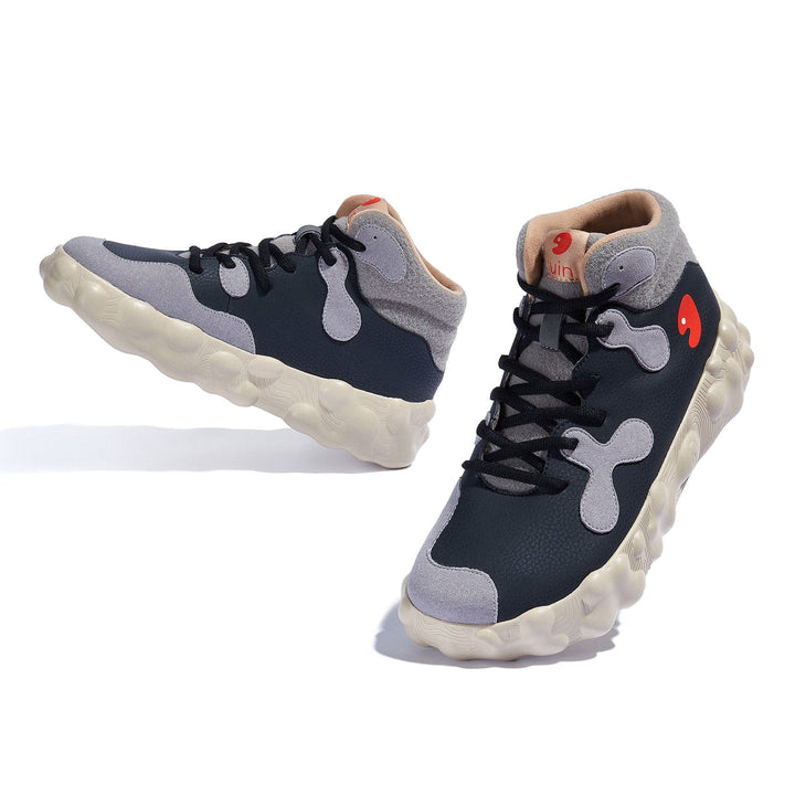 UIN Men Anthracite Figueras III Men Canvas loafers