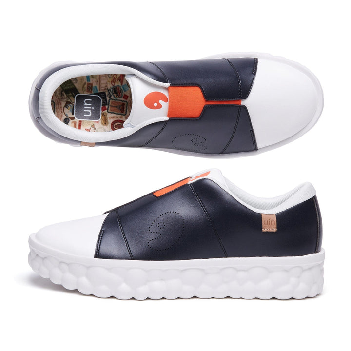 UIN Men Black & White Las Ramblas I Men Canvas loafers