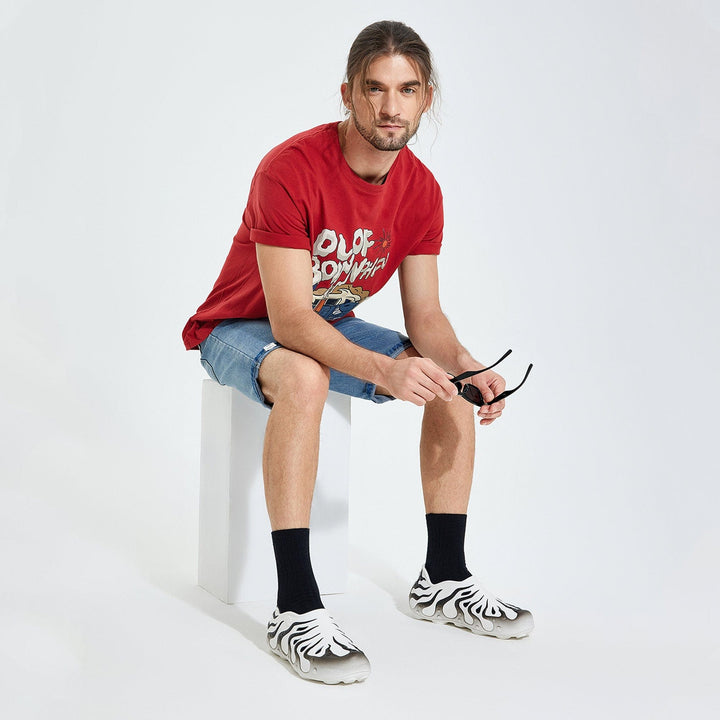 UIN Men Black & White Octopus II Men Canvas loafers