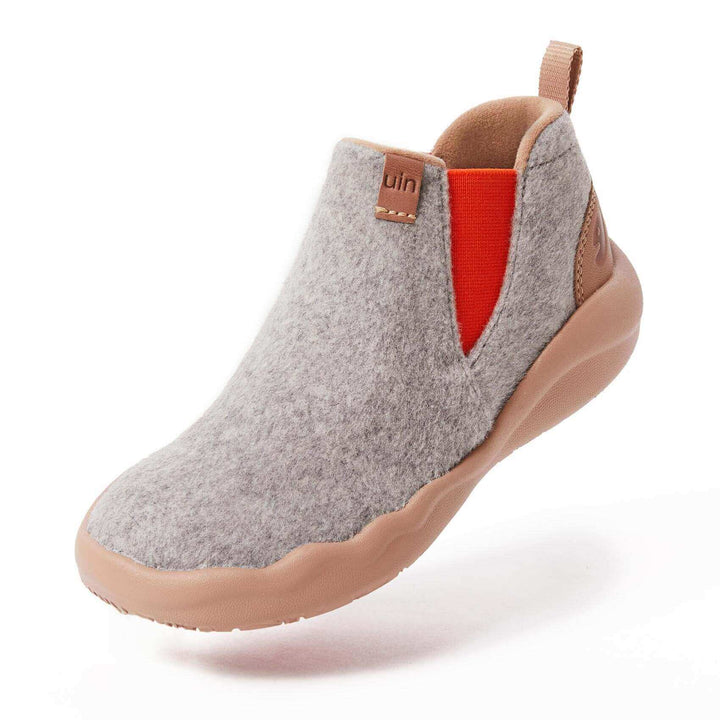 UIN Men Granada Light Grey Wool Boots Men Canvas loafers