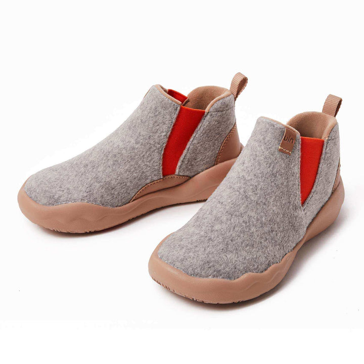 UIN Men Granada Light Grey Wool Boots Men Canvas loafers