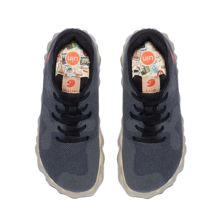 UIN Men Grey & Black Figueras I Men Canvas loafers