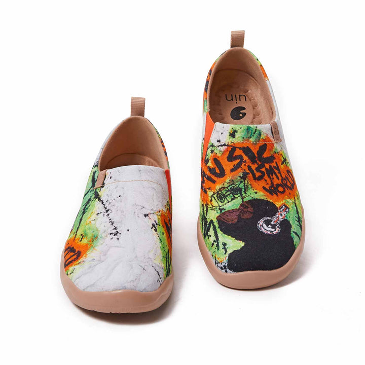 UIN Men Music is My World Canvas loafers