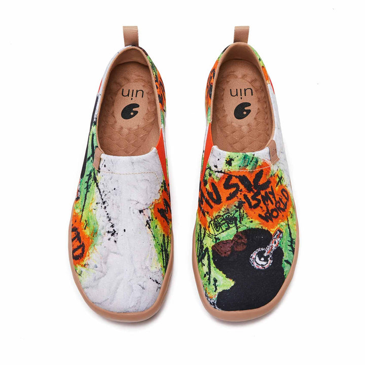 UIN Men Music is My World Canvas loafers