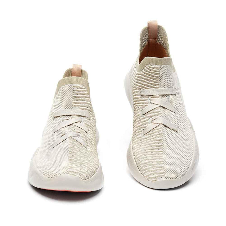 UIN Men Off-white Brown Mijas Canvas loafers