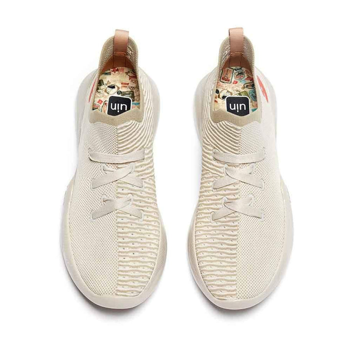 UIN Men Off-white Brown Mijas Canvas loafers