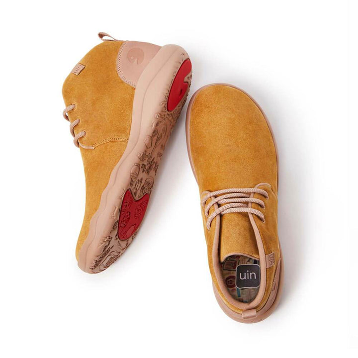 UIN Footwear Men (Pre-sale) Bilbao Khaki Cow Suede Lace-up Boots Men Canvas loafers