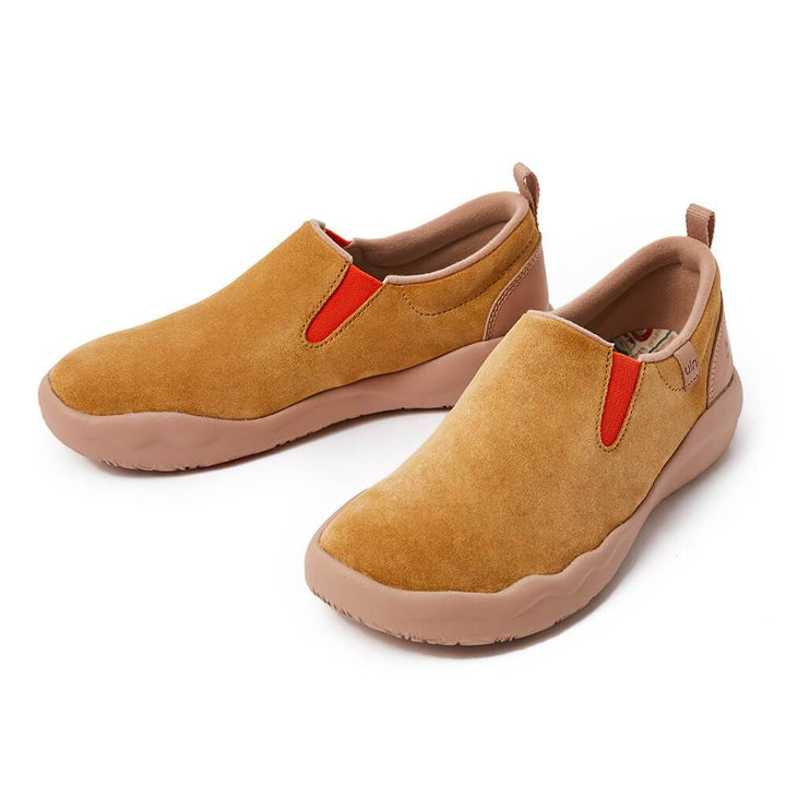 UIN Men (Pre-sale) Cuenca Khaki Cow Suede Men Canvas loafers