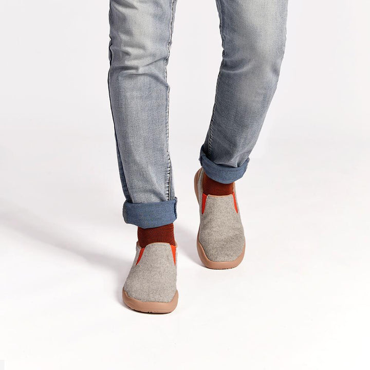 UIN Men (Pre-sale) Cuenca Light Grey Wool Men Canvas loafers