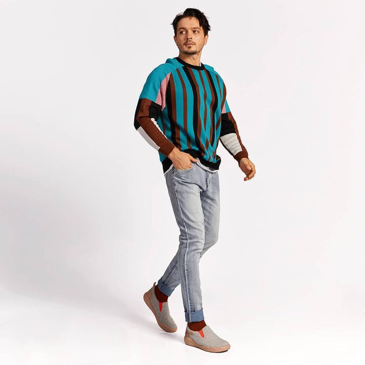 UIN Men (Pre-sale) Cuenca Light Grey Wool Men Canvas loafers