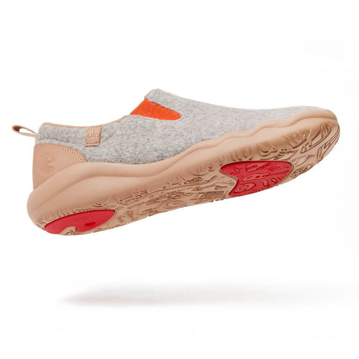 UIN Men (Pre-sale) Cuenca Light Grey Wool Men Canvas loafers