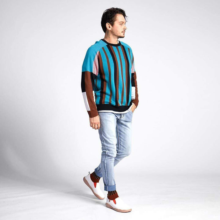 UIN Men (Pre-sale) Cuenca White Split Leather Men Canvas loafers