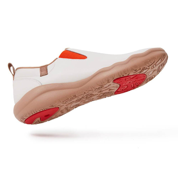 UIN Men (Pre-sale) Cuenca White Split Leather Men Canvas loafers