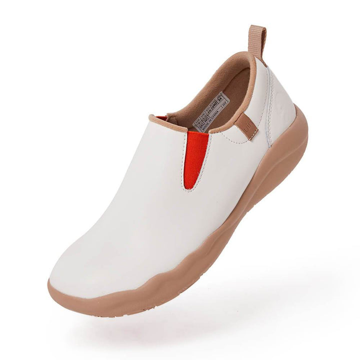 UIN Men (Pre-sale) Cuenca White Split Leather Men Canvas loafers