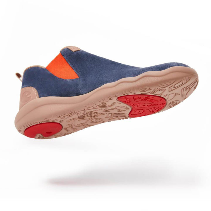 UIN Men (Pre-sale) Granada Deep Blue Cow Suede Boots Men Canvas loafers