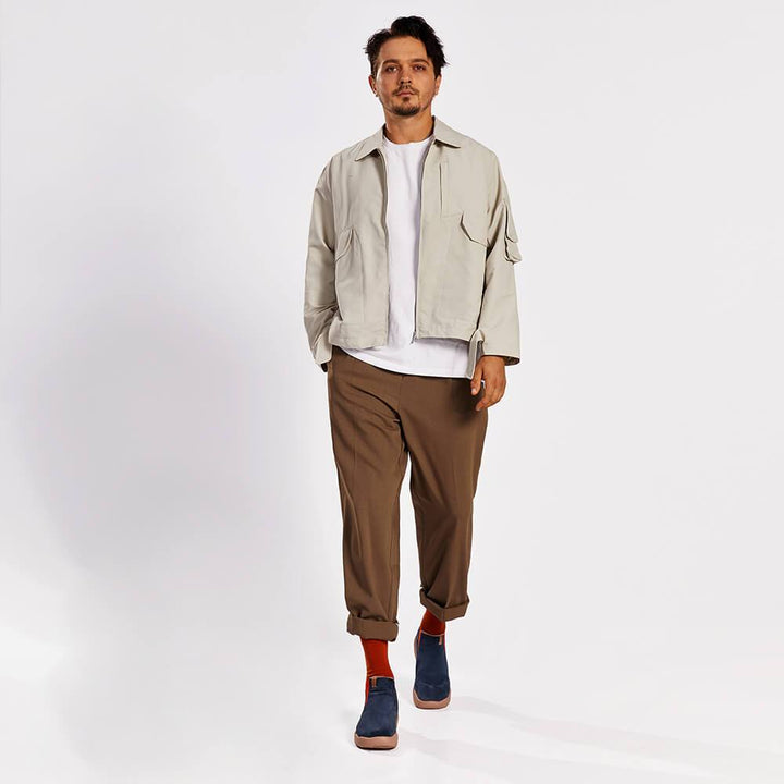 UIN Men (Pre-sale) Granada Deep Blue Cow Suede Boots Men Canvas loafers