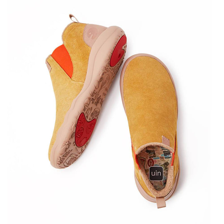 UIN Men (Pre-sale) Granada Khaki Cow Suede Boots Men Canvas loafers