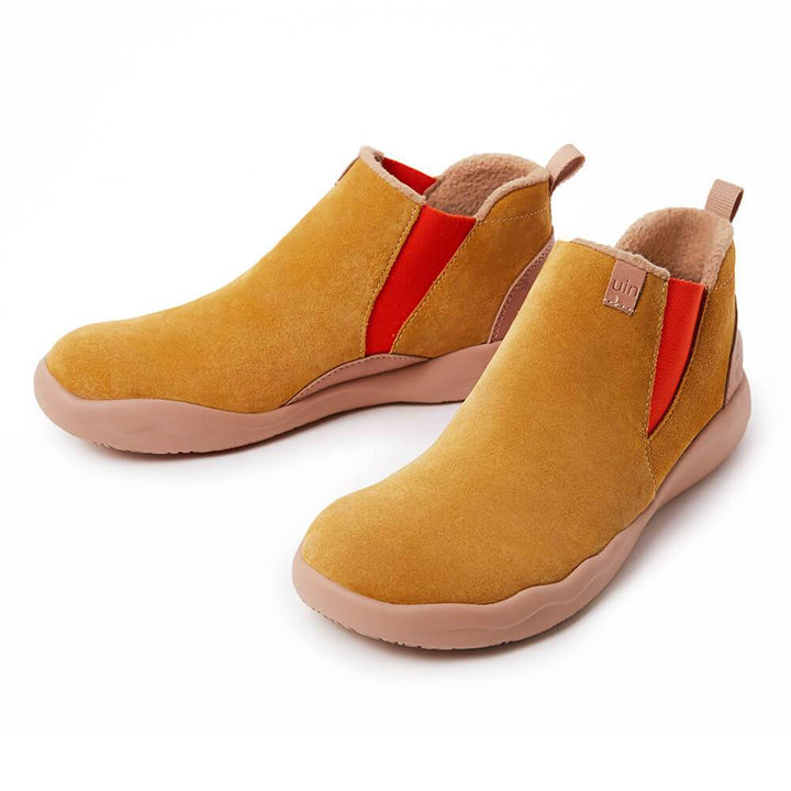 UIN Men (Pre-sale) Granada Khaki Cow Suede Boots Men Canvas loafers