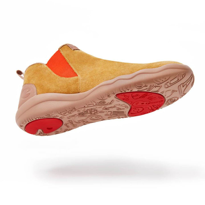 UIN Men (Pre-sale) Granada Khaki Cow Suede Boots Men Canvas loafers