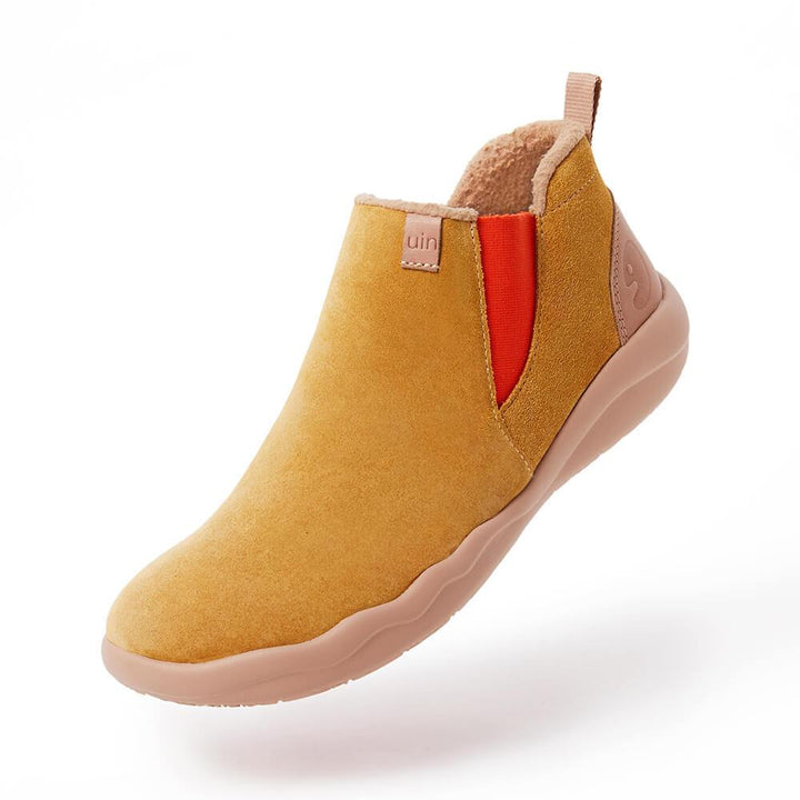 UIN Men (Pre-sale) Granada Khaki Cow Suede Boots Men Canvas loafers