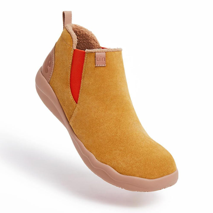 UIN Men (Pre-sale) Granada Khaki Cow Suede Boots Men Canvas loafers