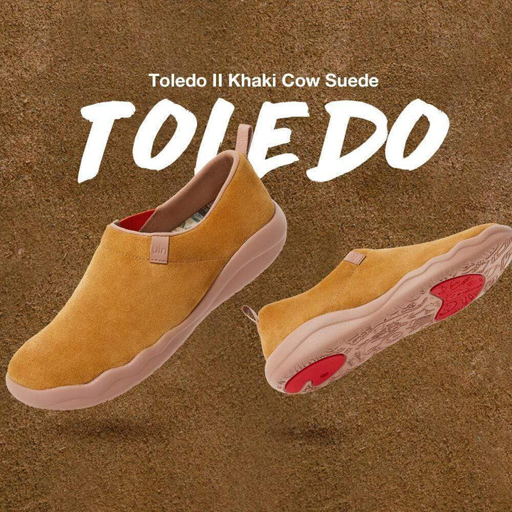 UIN Men (Pre-sale) Toledo II Khaki Cow Suede Men Canvas loafers