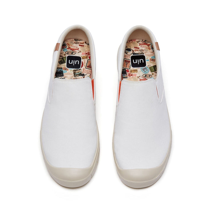 UIN Men Pure White Cardiz I Men Canvas loafers