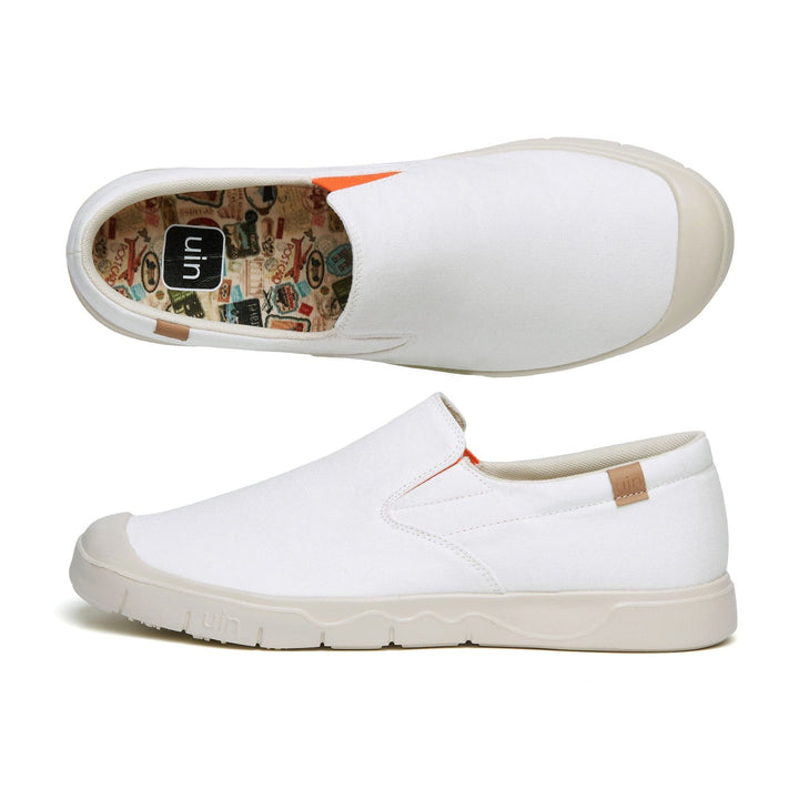 UIN Men Pure White Cardiz I Men Canvas loafers