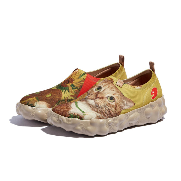 UIN Men Sunflowers and Cat 2 Toledo VI Men Canvas loafers